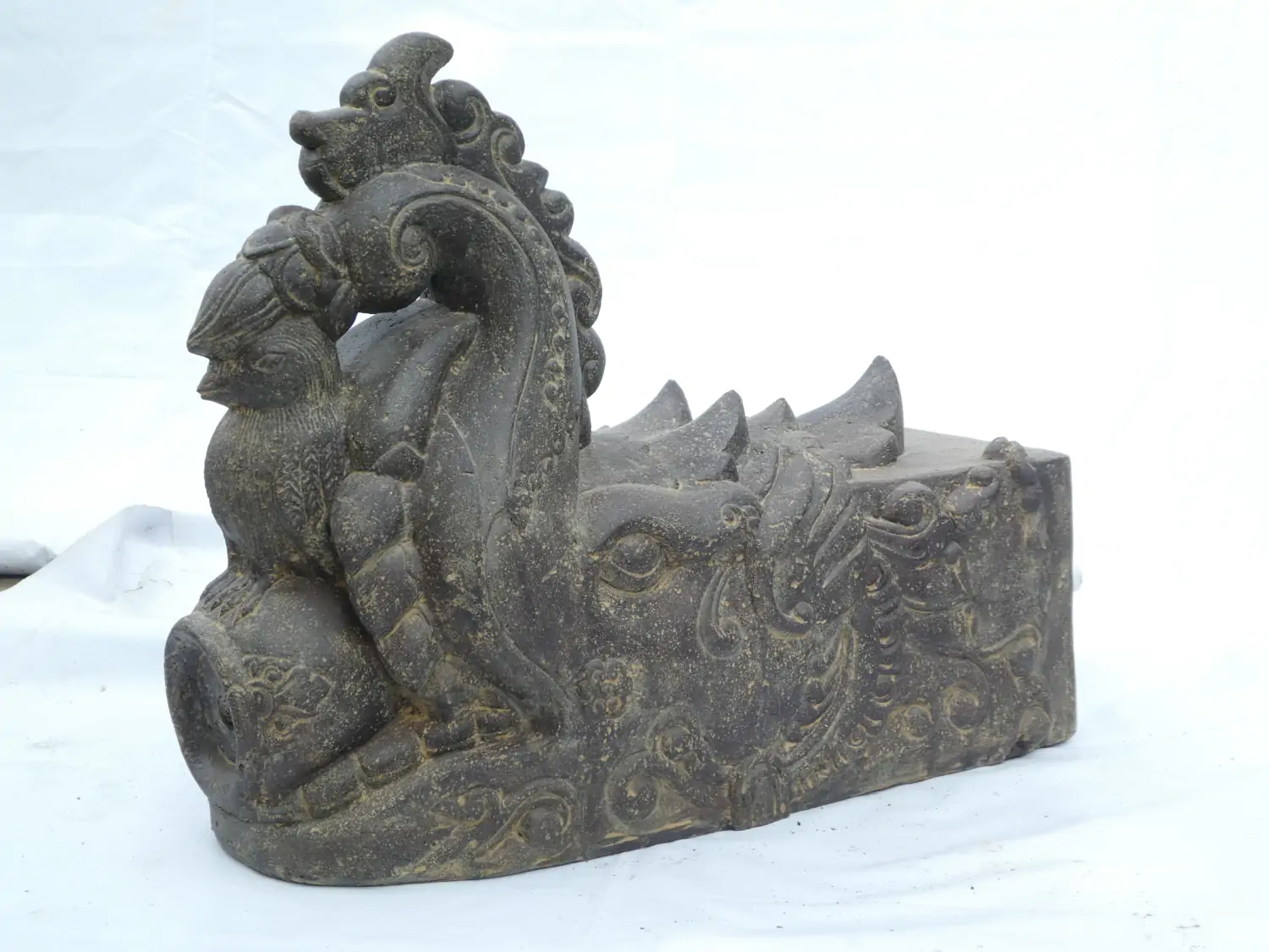  Product image 1 of the product “Makara, 50cm height . Cast stone with antique finish, handmade rework. ”
